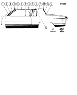 BODY MOLDINGS-SHEET METAL Buick Electra 1980-1980 CX37 SIDE MOLDINGS (ABOVE BELT)