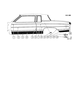BODY MOLDINGS-SHEET METAL Buick Electra 1980-1980 CX37 SIDE MOLDINGS (BELOW BELT)