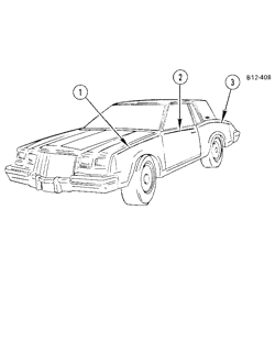 BODY MOLDINGS-SHEET METAL Buick Riviera 1981-1981 E STRIPES (D85)