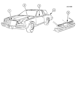 BODY MOLDINGS-SHEET METAL Buick Riviera 1981-1981 E STRIPES (D88,Y50)