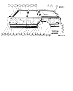 МОЛДИНГИ КУЗОВА-ЛИСТОВОЙ МЕТАЛ Buick Regal 1981-1981 AE, AH35 SIDE MOLDINGS (W/WOOD GRAIN)