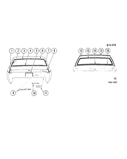 BODY MOLDINGS-SHEET METAL Buick Estate Wagon 1981-1981 BN,BP37 REAR MOLDINGS
