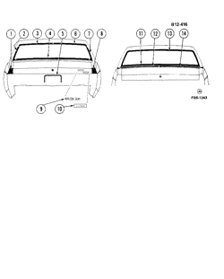 BODY MOLDINGS-SHEET METAL Buick Estate Wagon 1981-1981 BN,BP69 REAR MOLDINGS
