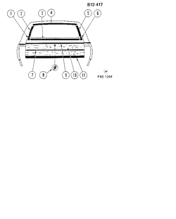 BODY MOLDINGS-SHEET METAL Buick Estate Wagon 1981-1981 BR35 REAR MOLDINGS