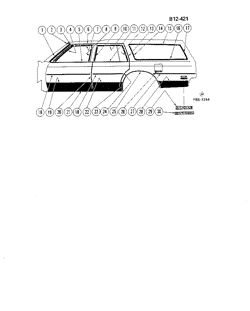 МОЛДИНГИ КУЗОВА-ЛИСТОВОЙ МЕТАЛ Buick Lesabre 1981-1981 BR35 SIDE MOLDINGS (STD.)