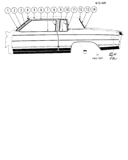 МОЛДИНГИ КУЗОВА-ЛИСТОВОЙ МЕТАЛ Buick Electra 1981-1981 CX37 SIDE MOLDING (ABOVE BELT)