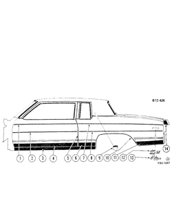 BODY MOLDINGS-SHEET METAL Buick Electra 1981-1981 CX37 SIDE MOLDING (BELOW BELT)
