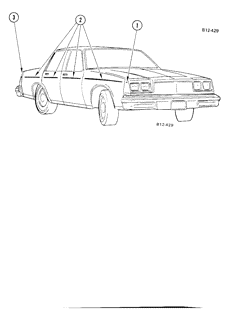 МОЛДИНГИ КУЗОВА-ЛИСТОВОЙ МЕТАЛ Buick Lesabre 1981-1981 B69 STRIPES (D85)