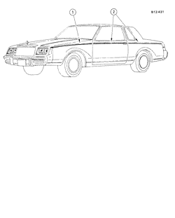 МОЛДИНГИ КУЗОВА-ЛИСТОВОЙ МЕТАЛ Buick Regal 1981-1981 A47 STRIPES (D85)