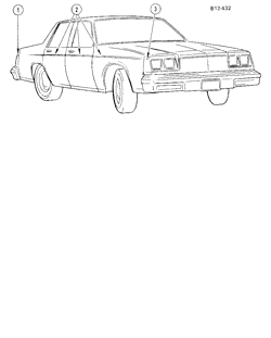 МОЛДИНГИ КУЗОВА-ЛИСТОВОЙ МЕТАЛ Buick Electra 1981-1981 C69 STRIPES (D85)