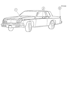 МОЛДИНГИ КУЗОВА-ЛИСТОВОЙ МЕТАЛ Buick Electra 1981-1981 C37 STRIPES (D85)