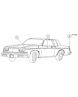 МОЛДИНГИ КУЗОВА-ЛИСТОВОЙ МЕТАЛ Buick Estate Wagon 1981-1981 B37 STRIPES (D85)