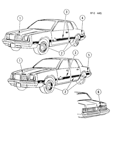 BODY MOLDINGS-SHEET METAL Buick Skylark 1981-1981 XB37,69 STRIPES (D88,DL1)