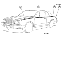 МОЛДИНГИ КУЗОВА-ЛИСТОВОЙ МЕТАЛ Buick Skylark 1981-1981 X37 STRIPES (D90)