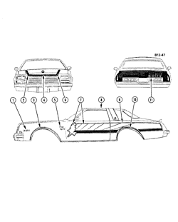 BODY MOLDINGS-SHEET METAL Buick Regal 1976-1976 A PACE CAR STRIPES (FREE SPIRIT)