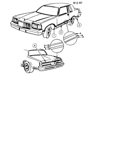 МОЛДИНГИ КУЗОВА-ЛИСТОВОЙ МЕТАЛ Buick Regal 1978-1978 A47 STRIPES (D85)