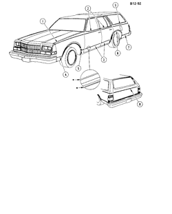BODY MOLDINGS-SHEET METAL Buick Estate Wagon 1978-1978 B35 STRIPES (D84)