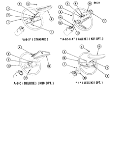FRONT SUSPENSION STEERING Buick Skylark 1977-1977 A,B,C,H,X STEERING WHEELS & HORN PARTS