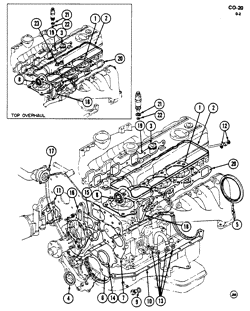 4-ЦИЛИНДРОВЫЙ ДВИГАТЕЛЬ Chevrolet Chevette 1981-1981 T ENGINE GASKET SET (DIESEL)