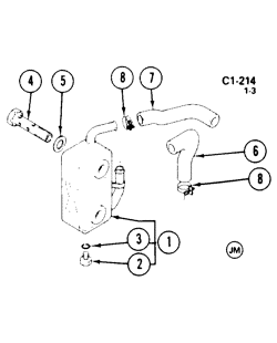 ОХЛАЖДАЮЩАЯ ЖИДКОСТЬ-РЕШЕТКА-МАСЛЯНАЯ СИСТЕМА Chevrolet Chevette 1981-1981 T ENGINE OIL COOLER (DIESEL)