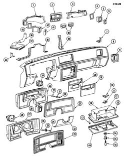 DOORS-REGULATORS-WINDSHIELD-WIPER-WASHER Chevrolet Malibu 1978-1980 A INSTRUMENT PANEL-PART II