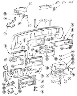 ДВЕРИ - РЕГУЛЯТОРЫ - ВЕТРОВОЕ СТЕКЛО - СТЕКЛООЧИСТИТЕЛЬ Chevrolet Malibu 1981-1981 A INSTRUMENT PANEL PART II