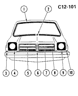 МОЛДИНГИ КУЗОВА-ЛИСТОВОЙ МЕТАЛ Chevrolet Chevette 1977-1977 T FRONT MOLDINGS