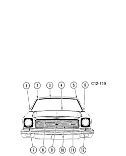 МОЛДИНГИ КУЗОВА-ЛИСТОВОЙ МЕТАЛ Chevrolet Monte Carlo 1977-1977 AC FRONT MOLDINGS