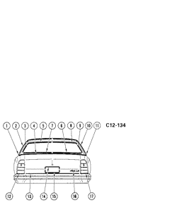 МОЛДИНГИ КУЗОВА-ЛИСТОВОЙ МЕТАЛ Chevrolet Monte Carlo 1977-1977 AH57 REAR MOLDINGS