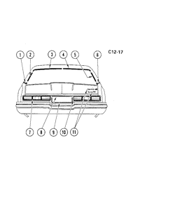 МОЛДИНГИ КУЗОВА-ЛИСТОВОЙ МЕТАЛ Chevrolet Caprice 1976-1976 BL,BN47 REAR MOLDINGS