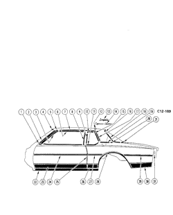 BODY MOLDINGS-SHEET METAL Chevrolet Impala 1978-1978 BL,BN47 SIDE MOLDINGS