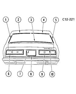 МОЛДИНГИ КУЗОВА-ЛИСТОВОЙ МЕТАЛ Chevrolet Caprice 1978-1978 BL69 REAR MOLDINGS