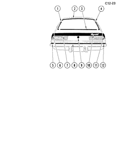 BODY MOLDINGS-SHEET METAL Chevrolet Vega 1976-1976 HR07 REAR MOLDINGS