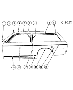 BODY MOLDINGS-SHEET METAL Chevrolet Monza 1979-1979 HM15 SIDE MOLDINGS