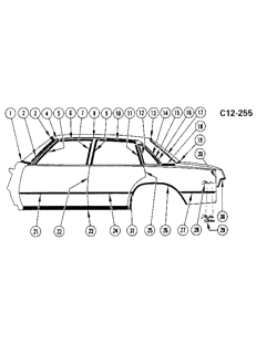 BODY MOLDINGS-SHEET METAL Chevrolet Monte Carlo 1979-1979 AT,AW19 SIDE MOLDINGS