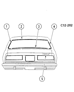 МОЛДИНГИ КУЗОВА-ЛИСТОВОЙ МЕТАЛ Chevrolet Impala 1979-1979 BL47 REAR MOLDINGS