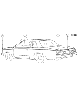 BODY MOLDINGS-SHEET METAL Chevrolet Malibu 1979-1979 AW27 STRIPES (W/D85, Z03)