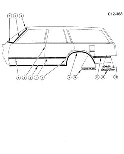 МОЛДИНГИ КУЗОВА-ЛИСТОВОЙ МЕТАЛ Chevrolet Malibu 1980-1980 A35 SIDE MOLDINGS