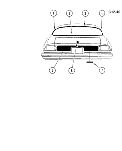 BODY MOLDINGS-SHEET METAL Chevrolet Camaro 1976-1976 F REAR MOLDINGS (EXC RALLY SPORT)
