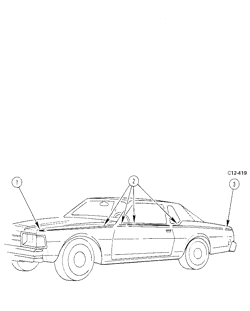 МОЛДИНГИ КУЗОВА-ЛИСТОВОЙ МЕТАЛ Chevrolet Impala 1981-1981 B STRIPES (W/D85)