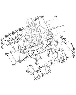 FRONT SUSPENSION STEERING Chevrolet Impala 1976-1976 A,B,F,X 8 CYL ENGINE POWER STEERING PUMP MOUNTING