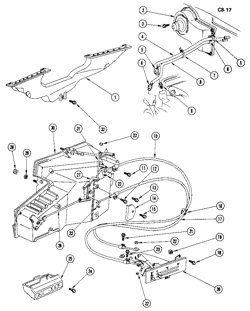 ПЕРЕДНИЕ МЕТАЛЛИЧЕСКИЕ ДЕТАЛИ-ОБОГРЕВАТЕЛЬ Chevrolet Monte Carlo 1977-1977 A HEATER & DEFROSTER SYSTEMS