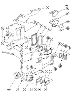 КРЕПЛЕНИЕ КУЗОВА-КОНДИЦИОНЕР-ПРИБОРНЫЙ ЩИТОК Chevrolet Monte Carlo 1976-1976 A AIR DISTRIBUTION SYSTEM