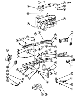 КРЕПЛЕНИЕ КУЗОВА-КОНДИЦИОНЕР-ПРИБОРНЫЙ ЩИТОК Chevrolet Caprice 1977-1981 B AIR DISTRIBUTION SYSTEM