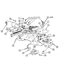 КРЕПЛЕНИЕ КУЗОВА-КОНДИЦИОНЕР-ПРИБОРНЫЙ ЩИТОК Chevrolet Impala 1977-1981 B AIR CONDITIONING CONTROL SYSTEM