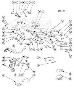 ДВЕРИ - РЕГУЛЯТОРЫ - ВЕТРОВОЕ СТЕКЛО - СТЕКЛООЧИСТИТЕЛЬ Chevrolet Monza 1976-1977 HV INSTRUMENT PANEL-PART II