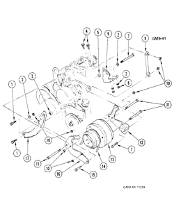 МОЛДИНГИ КУЗОВА-КОНДИЦИОНЕР-ПРИБОРНЫЙ ЩИТОК Pontiac Phoenix 1980-1981 X 151 AIR CONDITIONING AXIAL COMPRESSOR MOUNTING