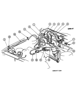 КРЕПЛЕНИЕ КУЗОВА-КОНДИЦИОНЕР-ПРИБОРНЫЙ ЩИТОК Buick Skylark 1980-1981 X AIR CONDITIONING ELECTRICAL SYSTEM