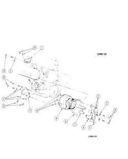 МОЛДИНГИ КУЗОВА-КОНДИЦИОНЕР-ПРИБОРНЫЙ ЩИТОК Pontiac Catalina 1980-1981 A,B,F 301W/4.3S/4.9 V8 AIR CONDITIONING RADIAL COMPRESSOR MOUNTING