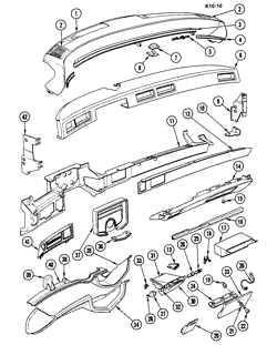 DOORS-REGULATORS-WINDSHIELD-WIPER-WASHER Cadillac Eldorado 1976-1976 C,D,E,Z INSTRUMENT PANEL - PART I (EXC AR3)